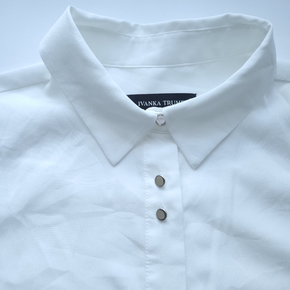 Ivanka Trump White Long Sleeve Blouse - Picture 4 of 8